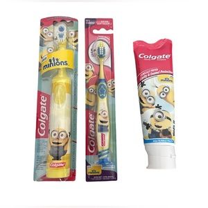 Colgate Powered toothbrush and Manual Minions Minion Toothbrush NEW
